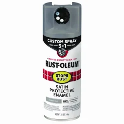 Rust-Oleum Stops Rust 5-in-1 Spray Paint, Satin Coastal Gray, 12 oz Aerosol Can