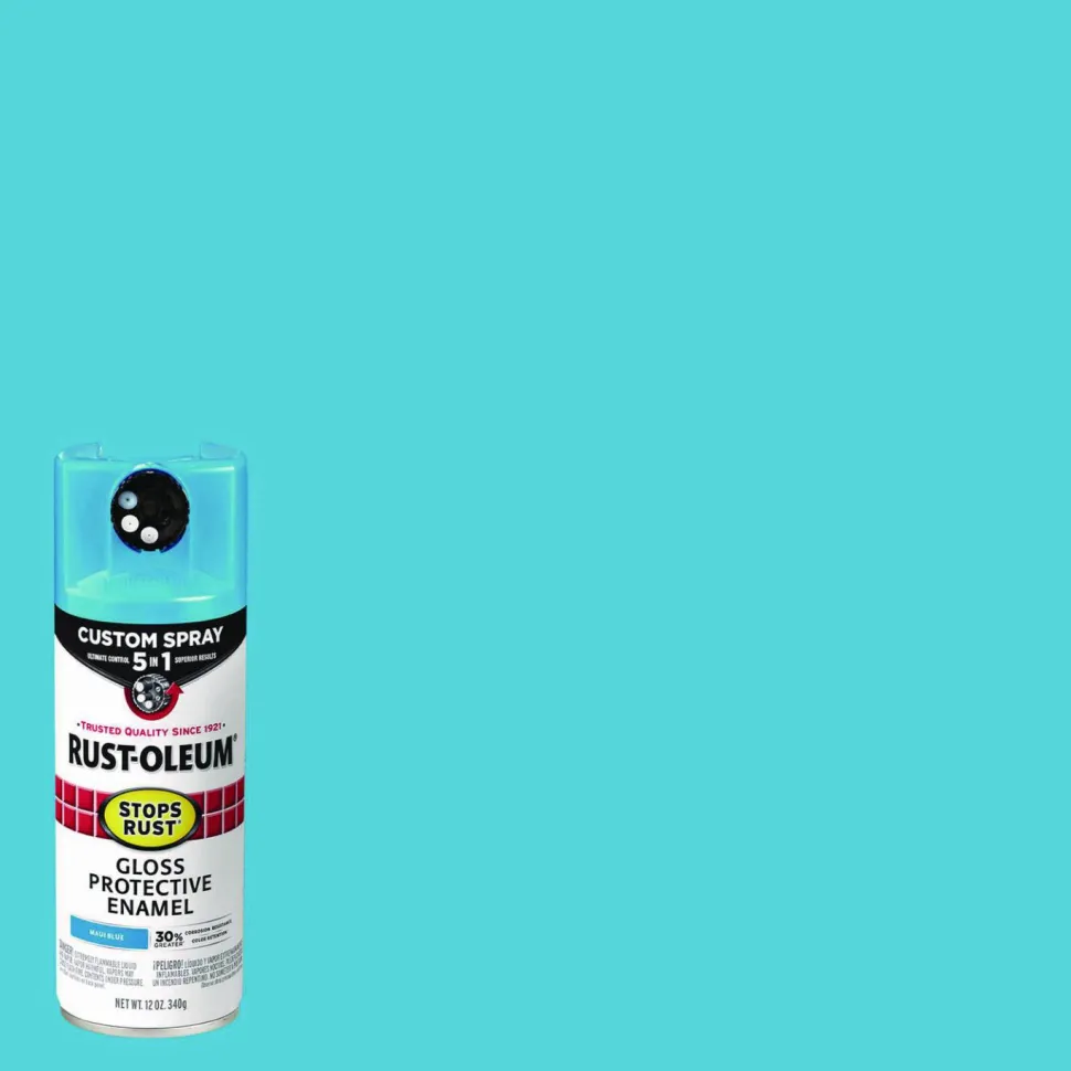 Rust-Oleum Stops Rust 5-in-1 Spray Paint, Gloss Maui Blue, 12 oz Aerosol Can