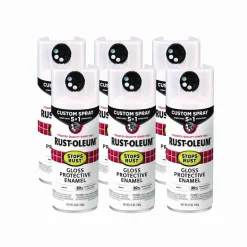 Rust-Oleum Stops Rust 5-in-1 Spray Paint, Gloss White, 12 oz Aerosol Can, 6/Carton