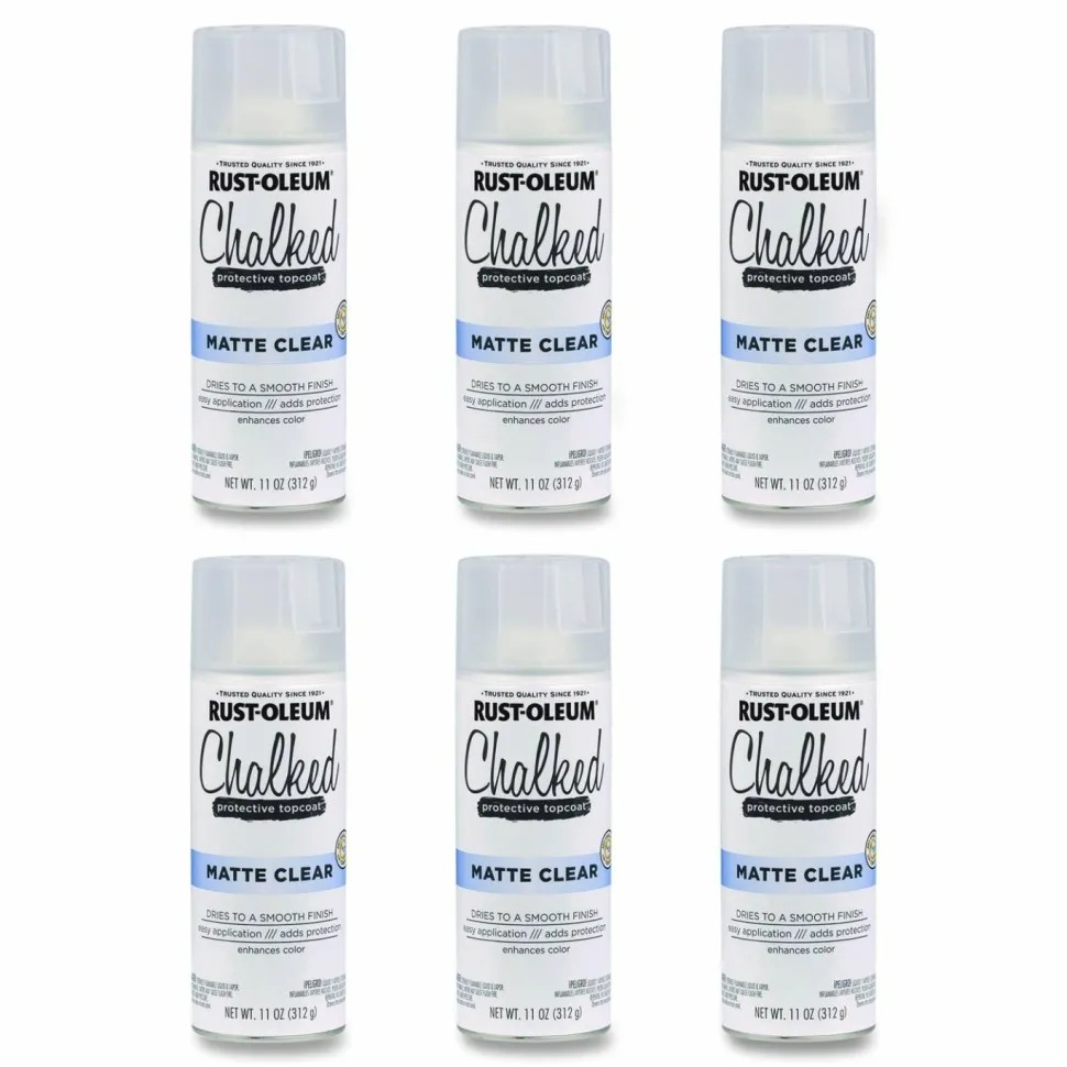Rust-Oleum Ultra Matte Chalked Paint, Matte Clear, 12 oz Aerosol Can, 6/Carton