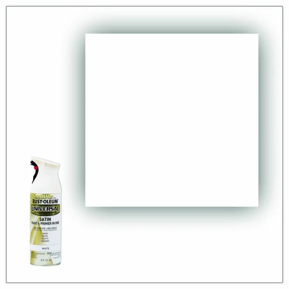 Rust-Oleum Universal Premium Spray Paint, Satin White, 12 oz Aerosol Can
