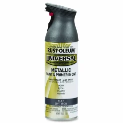 Rust-Oleum Universal Premium Spray Paint, Flat Iron, 12 oz Aerosol Can