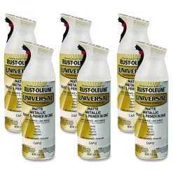 Rust-Oleum Universal Premium Spray Paint, Metallic Capiz, 11 oz Aerosol Can, 6/Carton