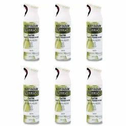 Rust-Oleum Universal Premium Spray Paint, Satin White, 12 oz Aerosol Can, 6/Carton