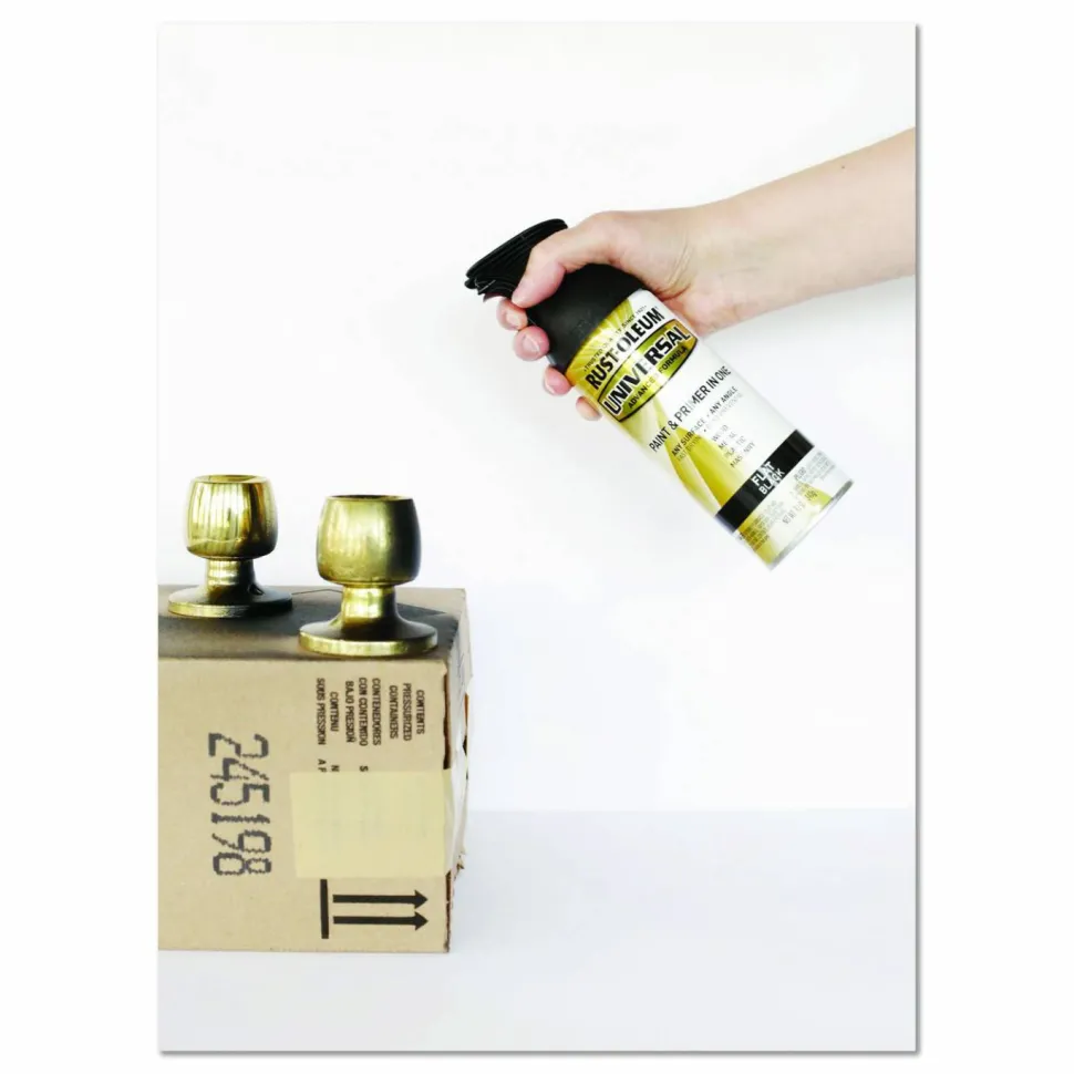 Rust-Oleum Universal Premium Spray Paint, Flat Black, 12 oz Aerosol Can
