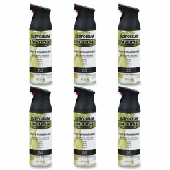 Rust-Oleum Universal Premium Spray Paint, Flat Black, 12 oz Aerosol Can, 6/Carton