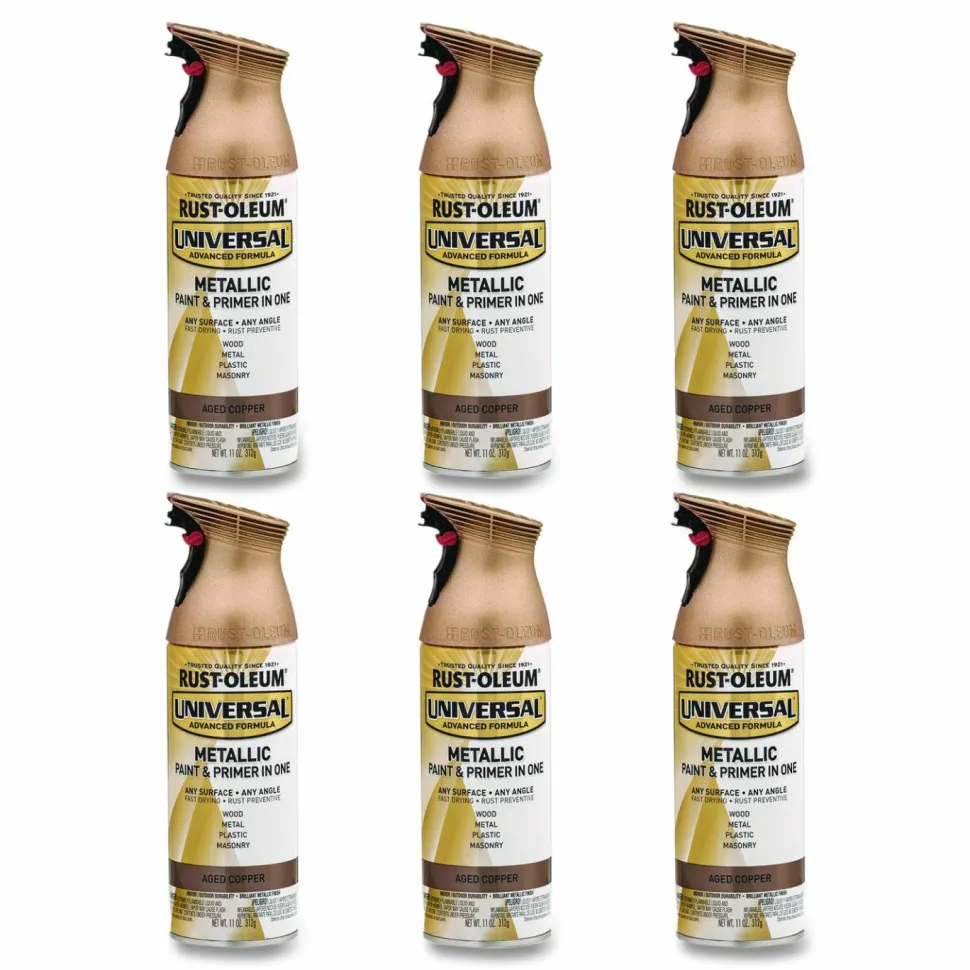 Rust-Oleum Universal Premium Spray Paint, Aged Copper, 12 oz Aerosol Can, 6/Carton