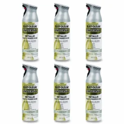 Rust-Oleum Universal Premium Spray Paint, Metallic Silver, 12 oz Aerosol Can, 6/Carton