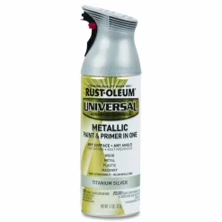 Rust-Oleum Universal Premium Spray Paint, Metallic Silver, 12 oz Aerosol Can, 6/Carton