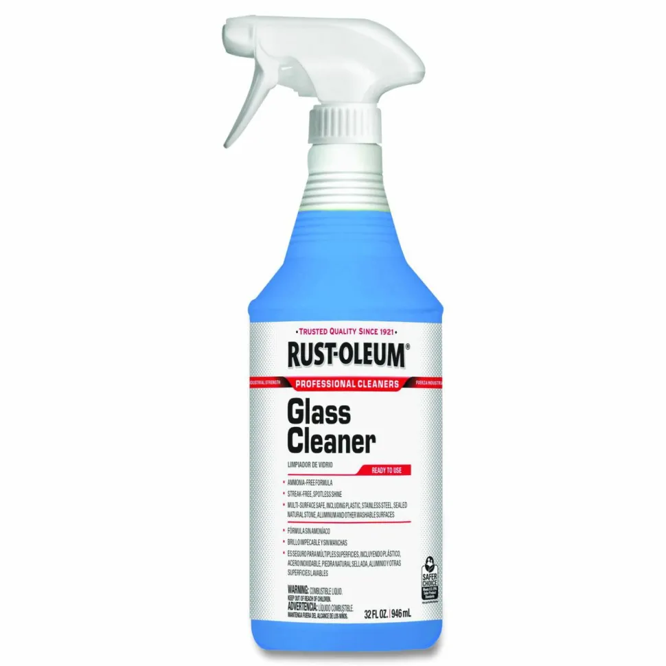 Rust-Oleum Professional Glass Cleaner, 32 oz Spray Bottle, 6/Carton