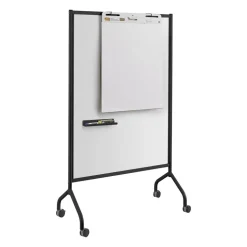 Safco Impromptu Full Magnetic Dry-Erase Whiteboard Screen, 42" x 72", Steel Frame With Black Finish