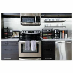 Safco Onyx Breakroom Organizers, 3 Compartments,14.63 x 11.75 x 15, Steel Mesh, Black