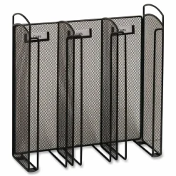 Safco Onyx Breakroom Organizers, 3Compartments, 12.75x4.5x13.25, Steel Mesh, Black