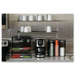 Safco Onyx Breakroom Organizers, 3Compartments, 12.75x4.5x13.25, Steel Mesh, Black