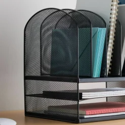 Safco Onyx Mesh Desk Organizer, 13