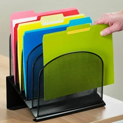 Safco Onyx Mesh 5-Tier Desk Organizer, 12