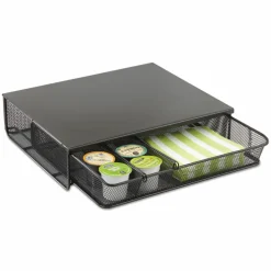 Safco Onyx One Drawer Hospitality Organizer, 5 Compartments, 12.5 x 11.25 x 3.25, Black
