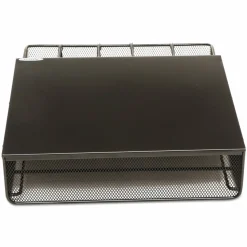 Safco Onyx One Drawer Hospitality Organizer, 5 Compartments, 12.5 x 11.25 x 3.25, Black