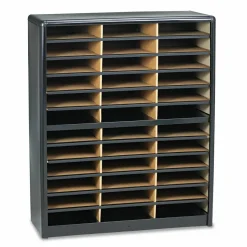 Safco Value Sorter Steel Corrugated Literature Organizer, 36 Compartments, Black