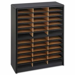 Safco Value Sorter Steel Corrugated Literature Organizer, 36 Compartments, Black