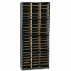 Safco Value Sorter Steel Corrugated Literature Organizer, 72 Compartments, Black