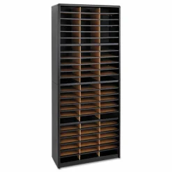 Safco Value Sorter Steel Corrugated Literature Organizer, 72 Compartments, Black