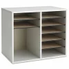 Safco Wood Adjustable 12-Compartment Literature Organizer, 16"H x 19 1/2"W x 12"D, Gray