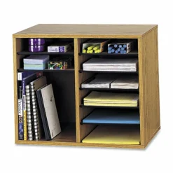 Safco Wood Adjustable 12-Compartment Literature Organizer, 16