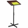 Safco Adjustable Speaker Stand, 21 x 21 x 29.5 to 46, Mahogany/Black