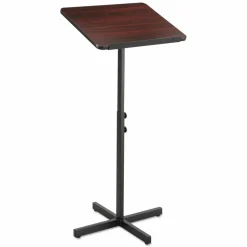 Safco Adjustable Speaker Stand, 21 x 21 x 29.5 to 46, Mahogany/Black