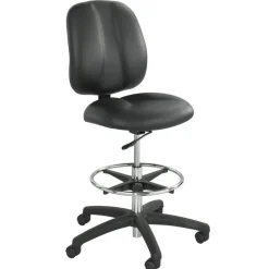 Safco Apprentice II Extended-Height Vinyl Chair, Black/Chrome