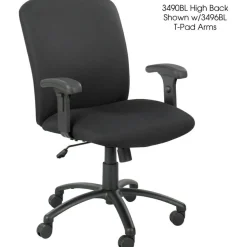 Safco Armrests For Uber High-Back Chairs, T-Shaped, Black