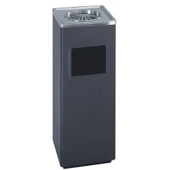 Safco Ash-N-Trash Sandless Urn Smokers Pole, 3 Gallon, Black/Chrome