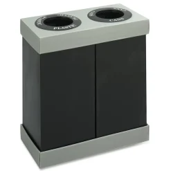 Safco At-Your-Disposal Recycling Center Double, 33"H x 31"W x 16"D, 28-Gallon, Black