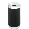 Safco At-Your-Disposal Vertex Waste Receptacle, 38 Gallons, Black/Silver