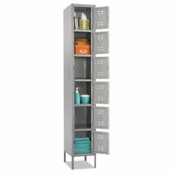 Safco 6-Box Single-Column 2-Tone Locker With Legs, 78