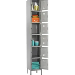 Safco 6-Box Single-Column 2-Tone Locker With Legs, 78
