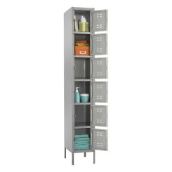 Safco 6-Box Single-Column 2-Tone Locker With Legs, 78