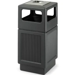 Safco Canmeleon Recessed Panel Ash Urn, Side Opening, 38 Gallons, Black
