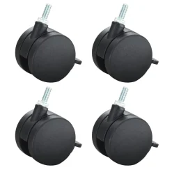 Safco Carpet Casters for AlphaBetter Desks, 2.5" Wheel, Black, 4/Set