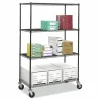Safco Caster Kit for Safco Task Master Industrial Shelving Units, Black, 4/Set (2 Locking)