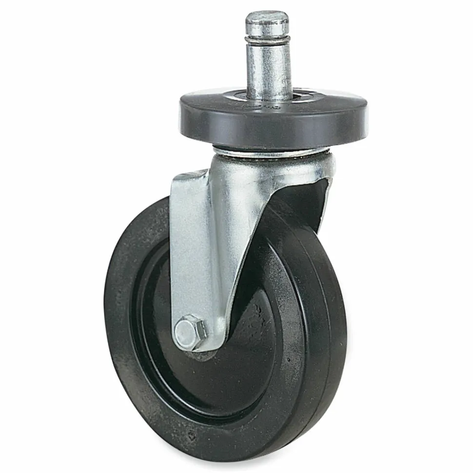 Safco Caster Kit for Safco Task Master Industrial Shelving Units, Black, 4/Set (2 Locking)
