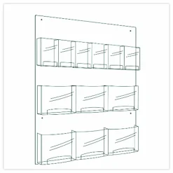 Safco Clear2c™ 6 Magazine and 6 Pamphlet Display