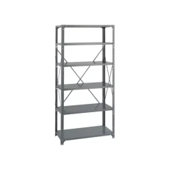 Safco Commercial Steel Shelf Pack, 75"H x 36"W x 18"D, 6 Shelves, Gray