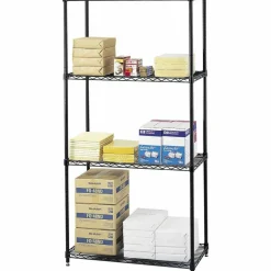 Safco Commercial Wire Shelving, Black