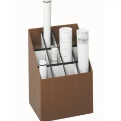Safco Corrugated Fiberboard Upright Roll File, 12 Compartments, 3-7/8" Tubes