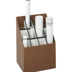 Safco Corrugated Fiberboard Upright Roll File, 12 Compartments, 3-7/8