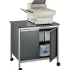 Safco Deluxe Machine Stand, 30 1/8"H x 32"W x 24 1/2"D, Black/Silver