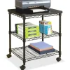 Safco Deskside Wire Machine Stand, 200 lb Load Capacity, 2 x Shelf(ves), 27"H x 24"W x 20"D, Steel, Black