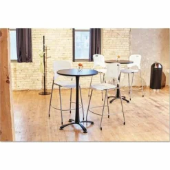 Safco Dome Top Receptacle with Spring-Loaded Door, 15 gal, Steel, Black